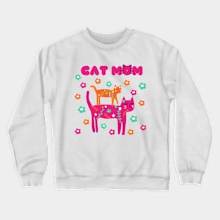 Cute colorful cat mom Crewneck Sweatshirt